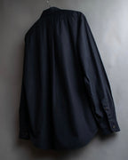 "Yohji Yamamoto COSTUME d’HOMME" Minimal detail cotton poplin black shirt