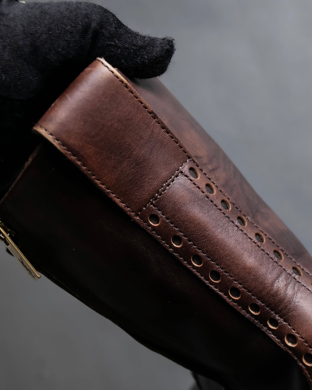 "YVES SAINT LAURENT" Medallion-embellished square heel boots