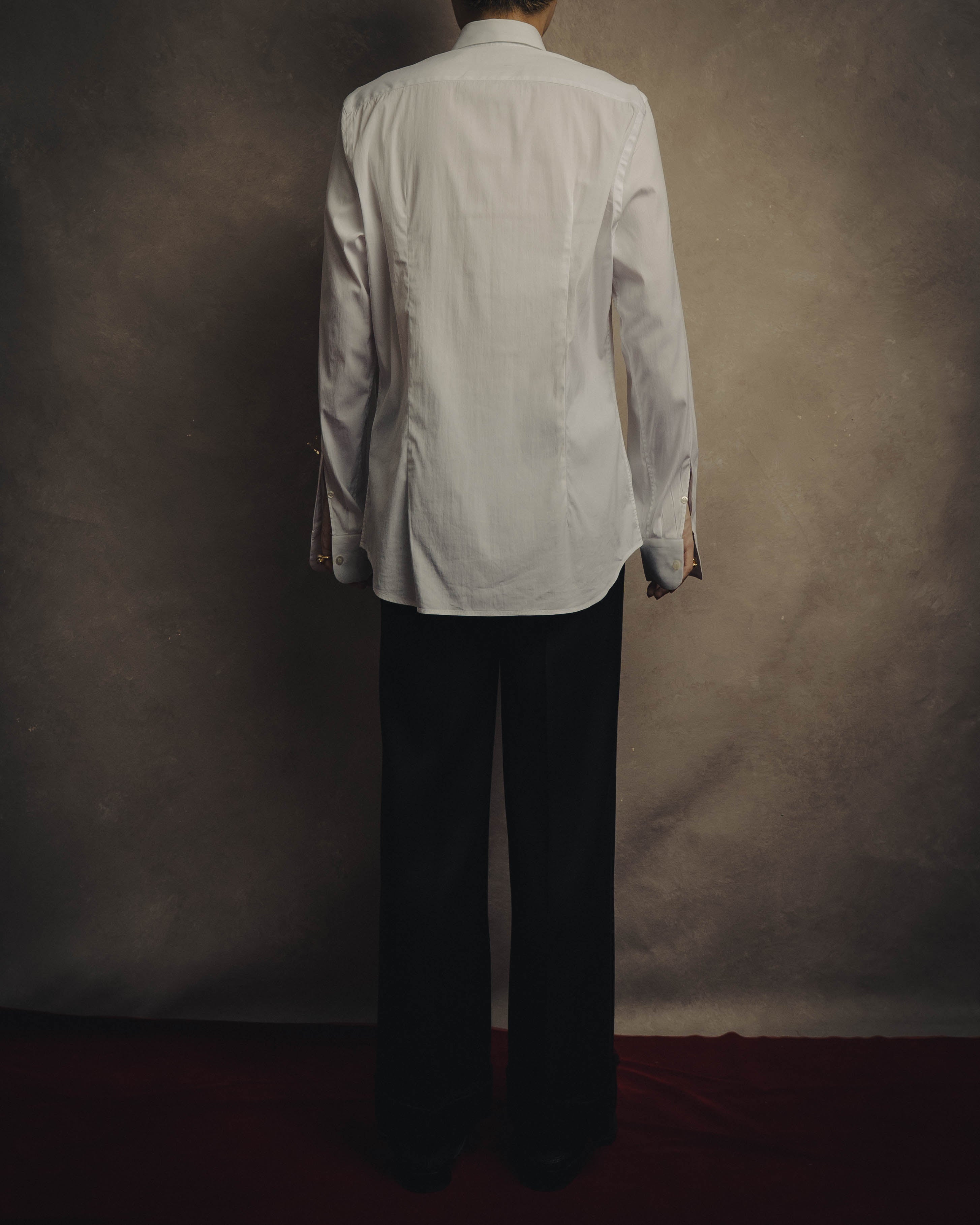 -SPECIAL- "PRADA" 10's-20's Stretch cotton silk-touch dress shirt