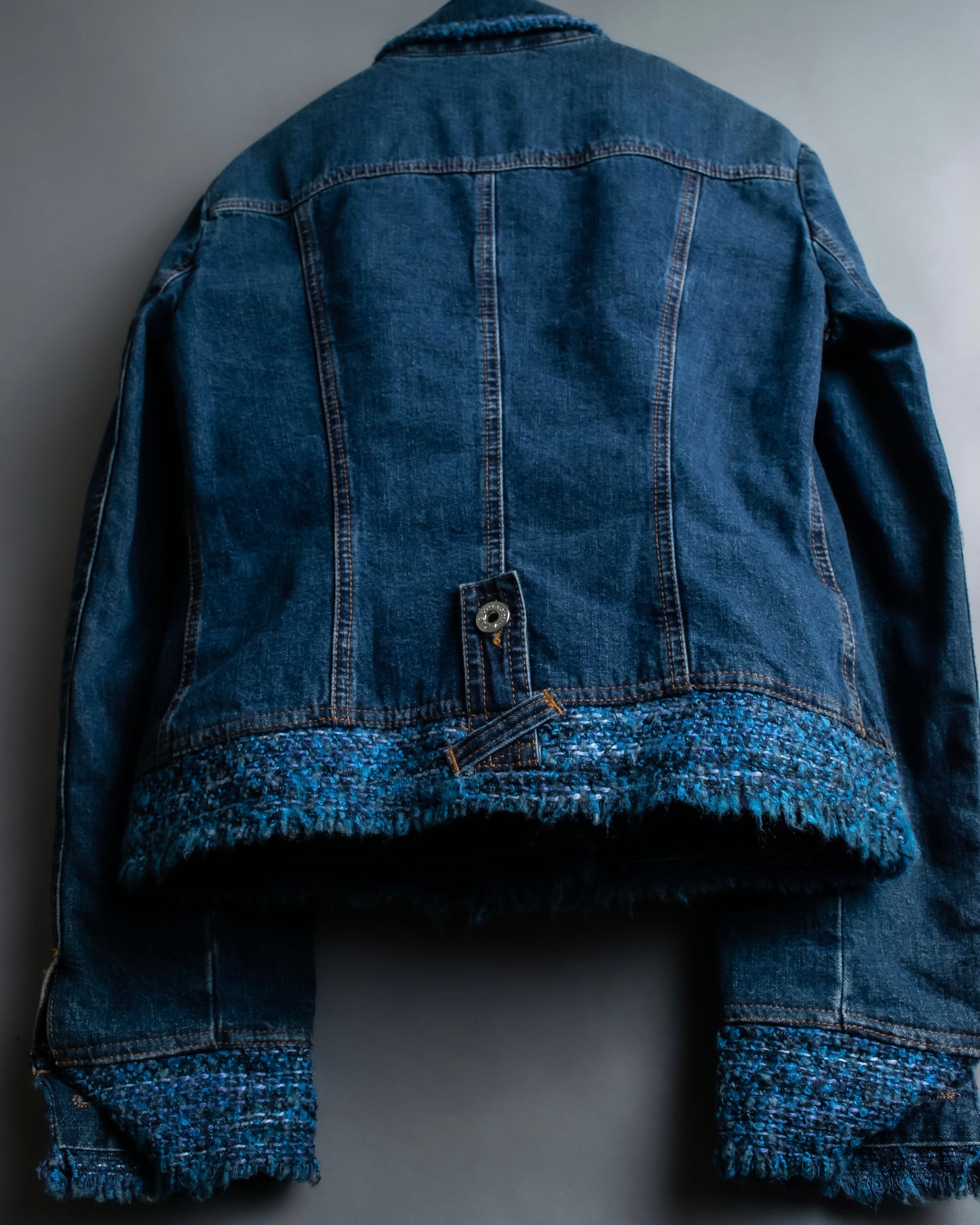 “D&G” Tweed attached bijou button denim jacket