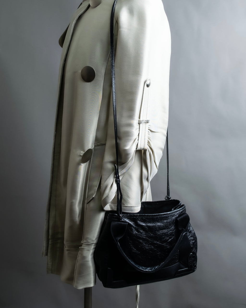 “Balenciaga”  navy cavas xs hand bag