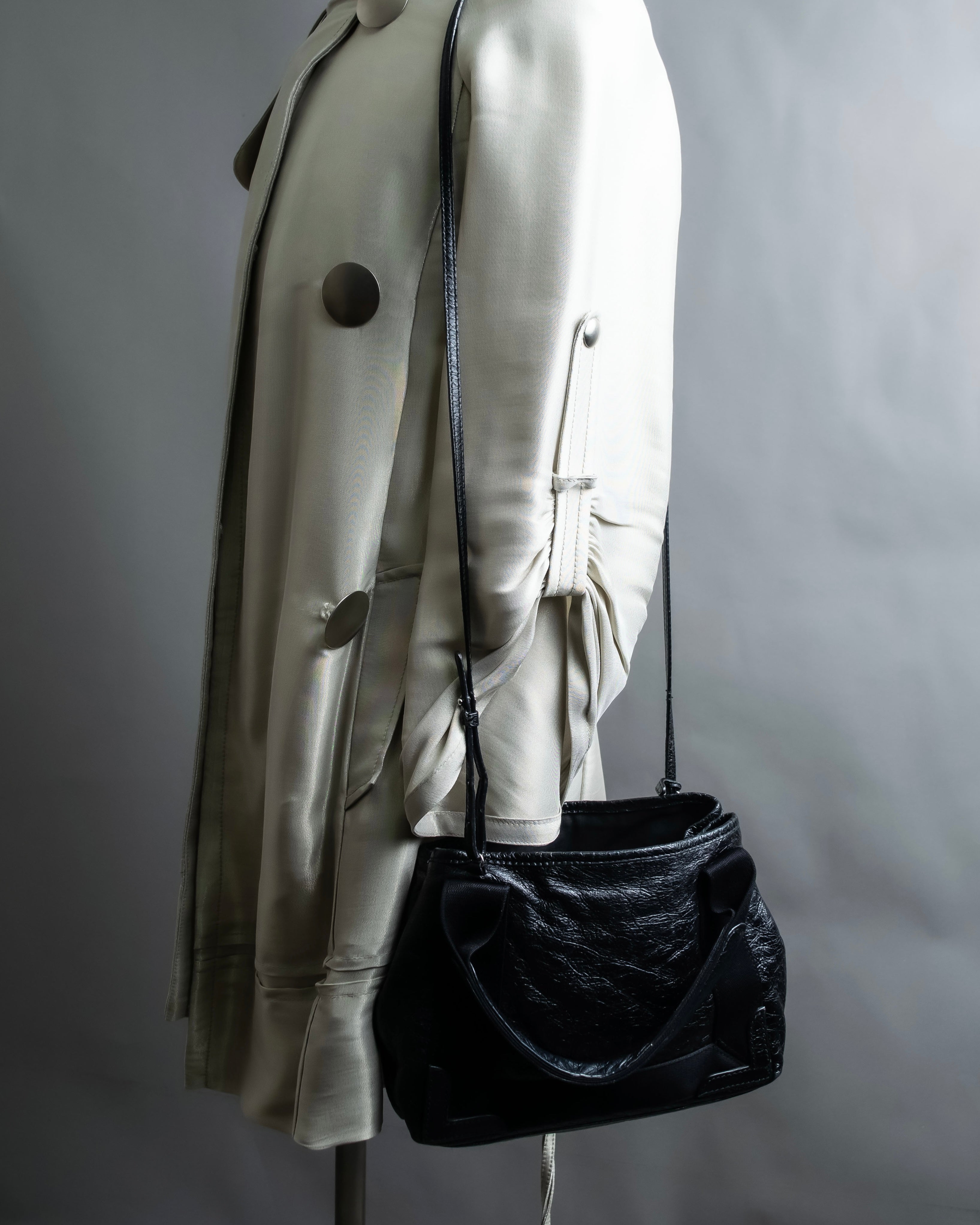 “Balenciaga”  navy cavas xs hand bag