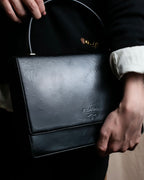 "PRADA" Structured top handle leather bag