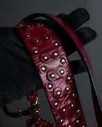 "RED VALENTINO" Flower puzzle motif stud design leather bag