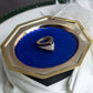 "Christian Dior" Diamond embedded blue line design ring