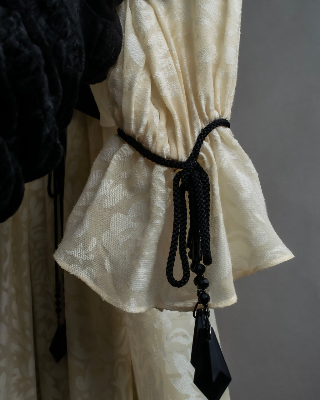 "Christian Dior" Jacquard balloon sleeve dress pullover