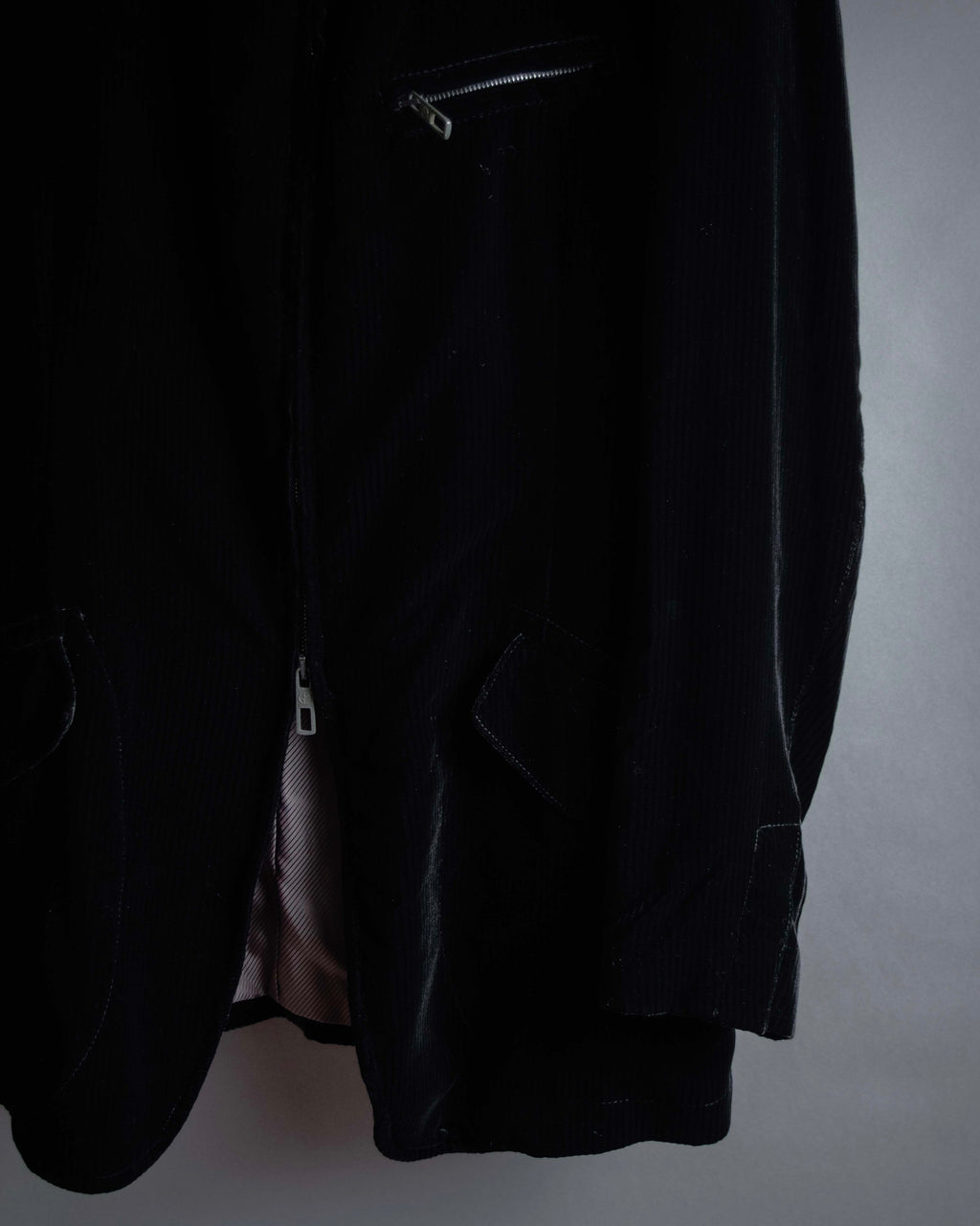 "GIORGIO ARMANI" Velour corduroy double zip up jacket