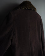 "miss Chloe" Fur collar switching design wool coat