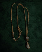 "Christian Dior" 00’s crystal pave cd drop necklace and earrings set