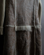 "Dolce &amp; Gabbana" Mouton &amp; knit combination design coat