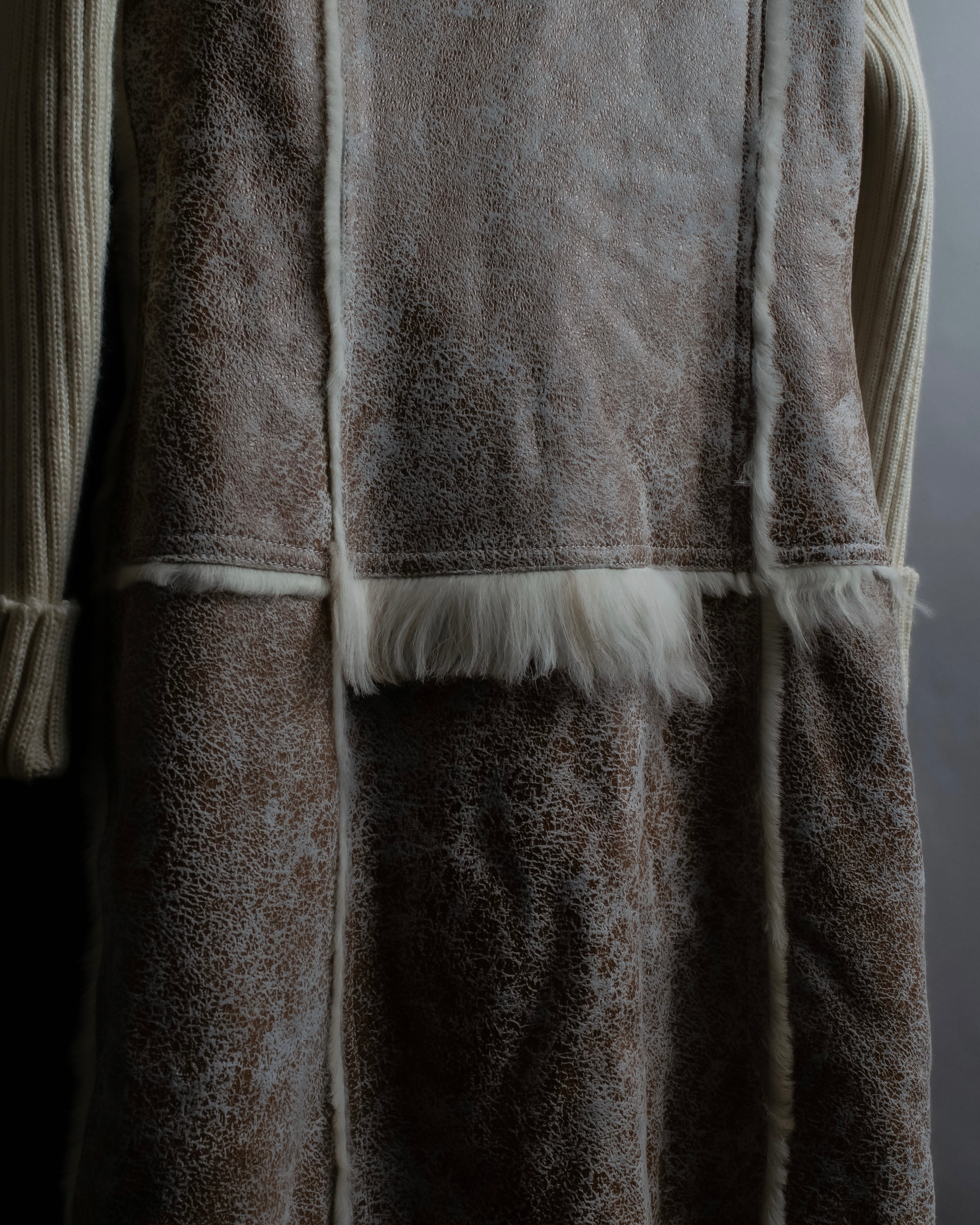 "Dolce &amp; Gabbana" Mouton &amp; knit combination design coat