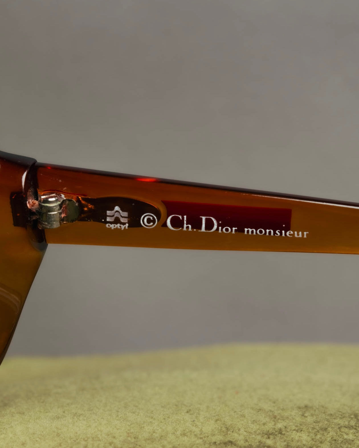 "Christian Dior" 70's-80's Amber optyl oversized sunglasses