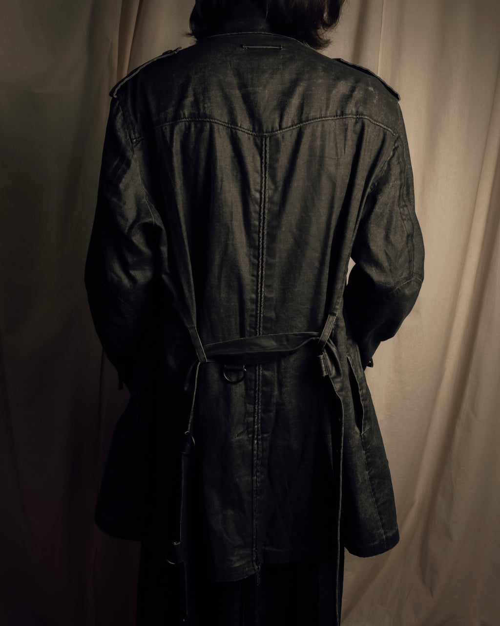 "JEAN PAUL GAULTIER" Firm finish double-zip belted mid-length coat