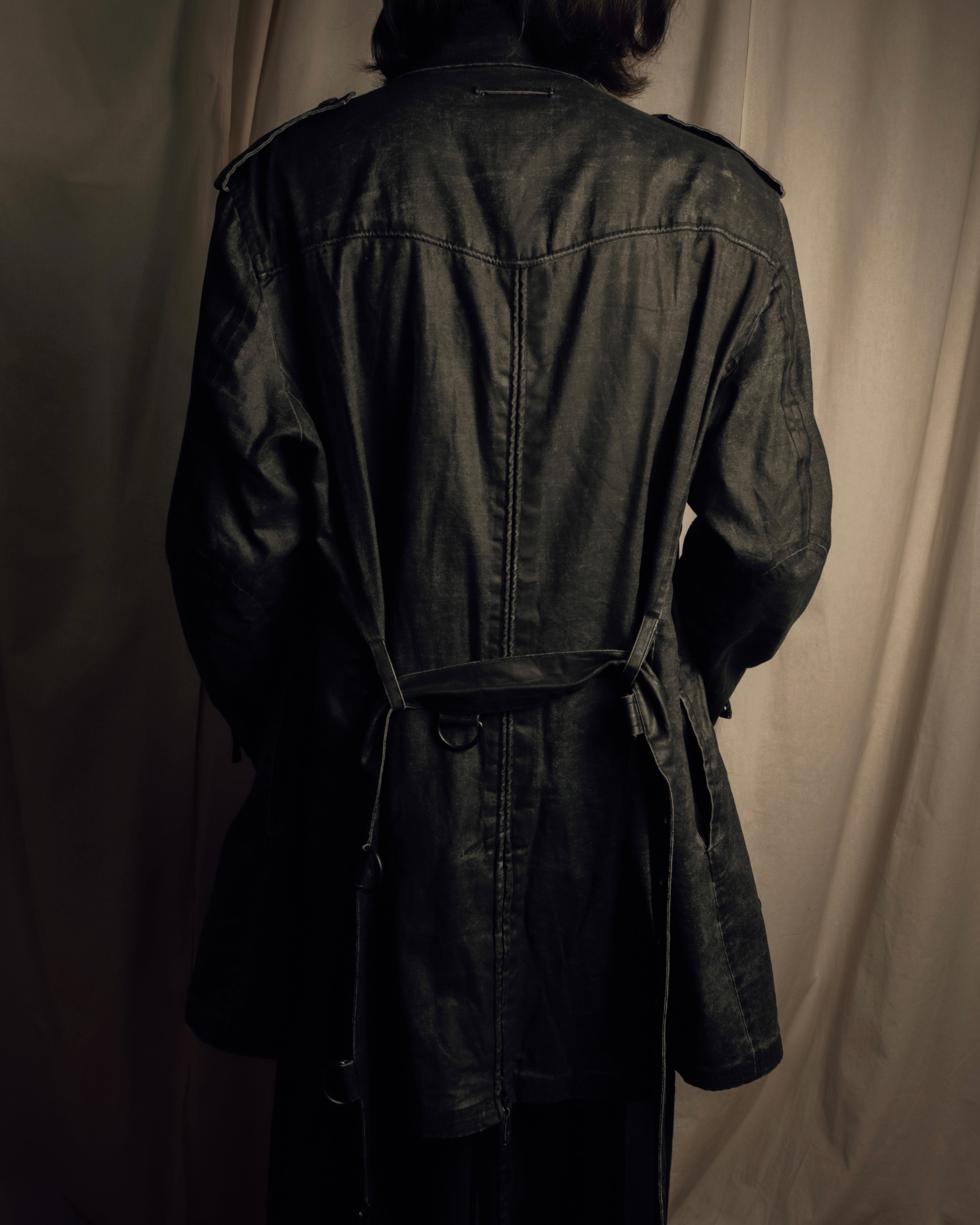 "JEAN PAUL GAULTIER" Firm finish double-zip belted mid-length coat