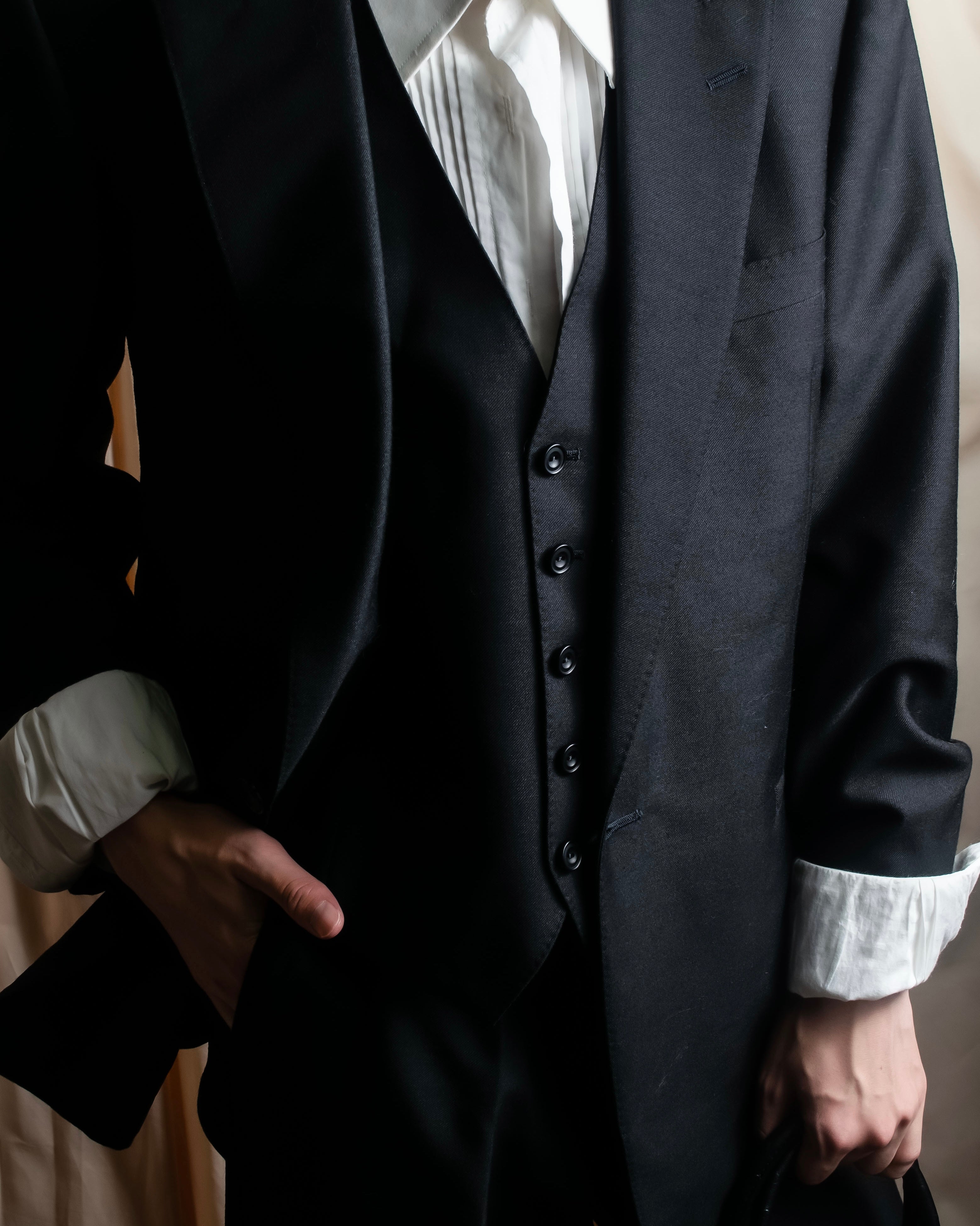 "BURBERRYS" Mohair mix classical tailored three-piece suit