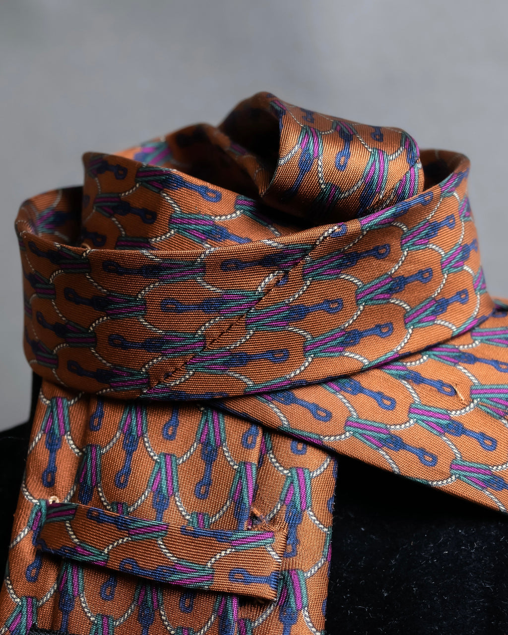 "GUCCI" Horsebit &amp; GG pattern silk neck tie