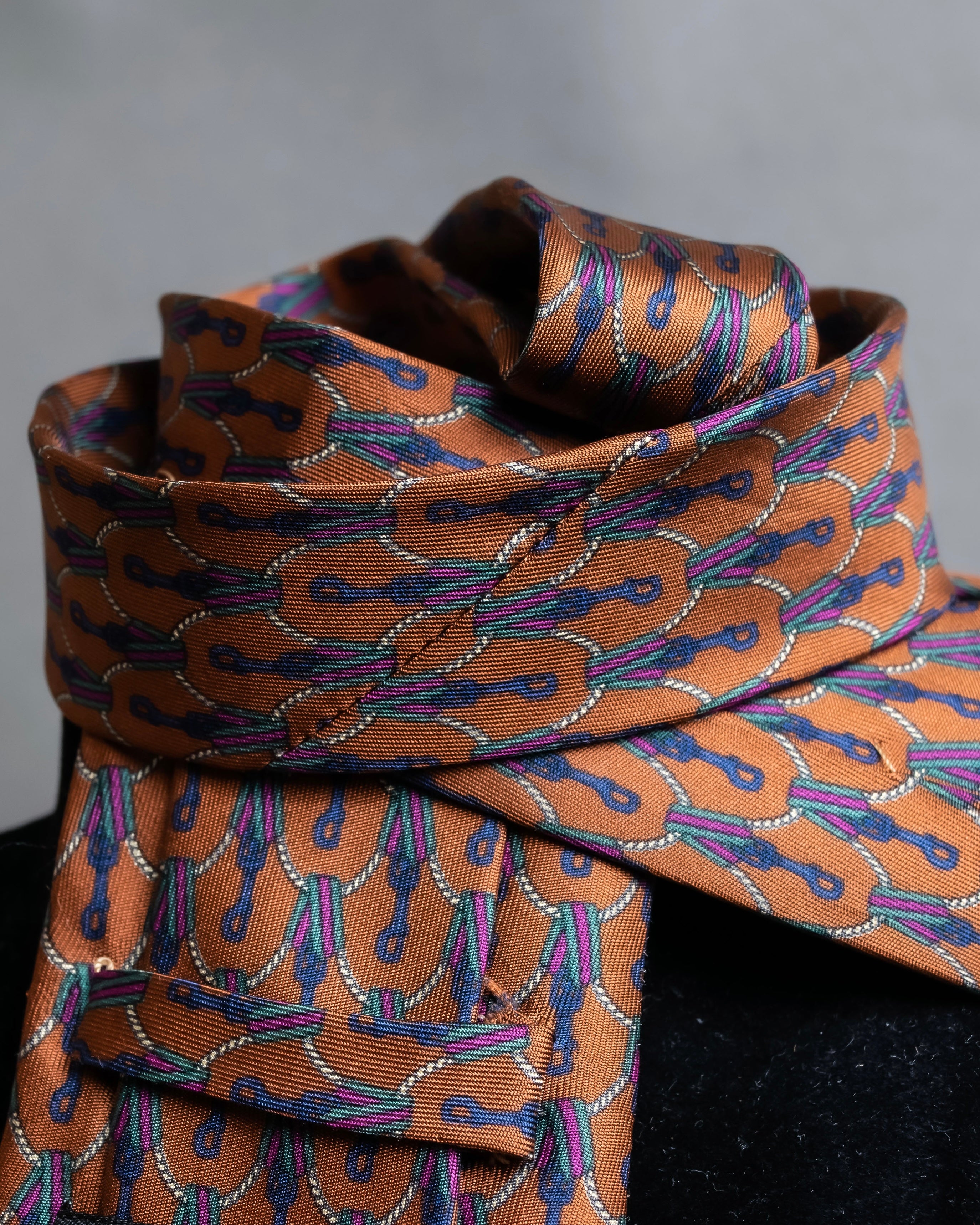 "GUCCI" Horsebit &amp; GG pattern silk neck tie