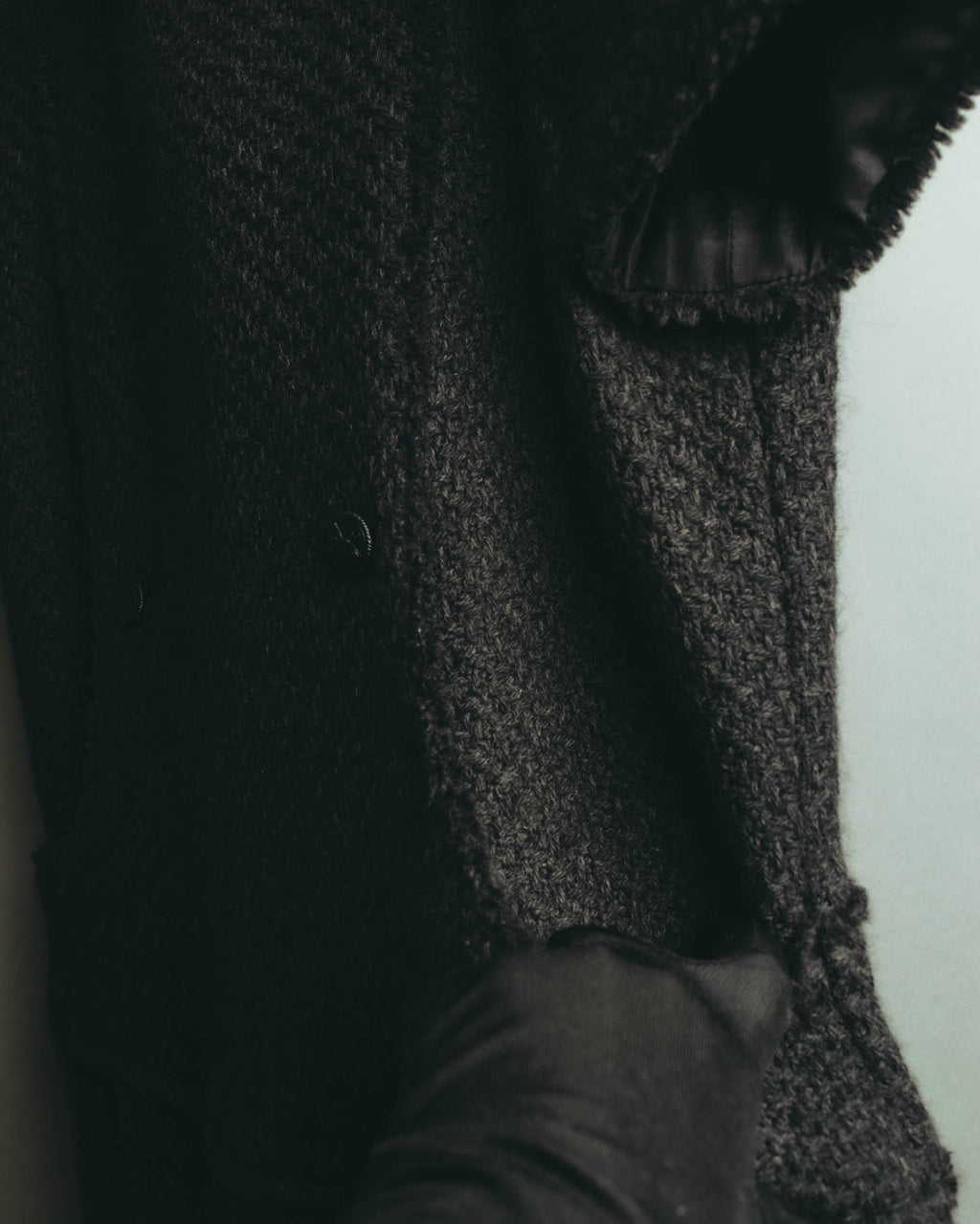 “CHANEL” 04AW textured tweed short sleeve jacket