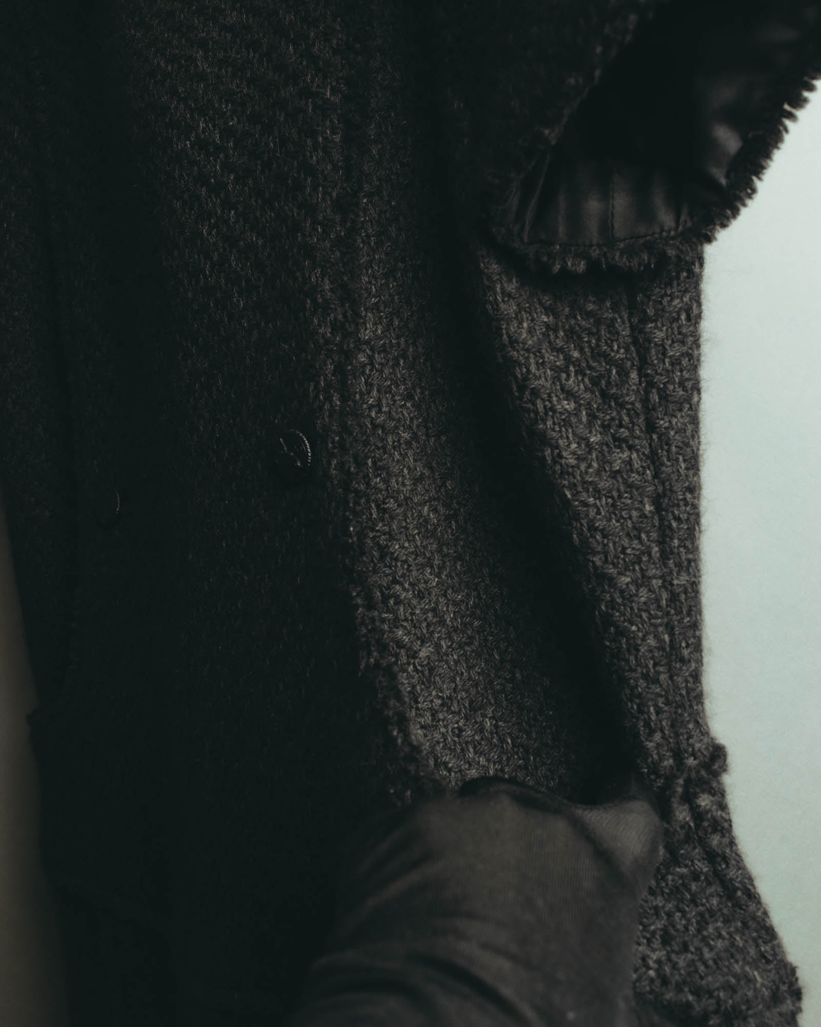 “CHANEL” 04AW textured tweed short sleeve jacket