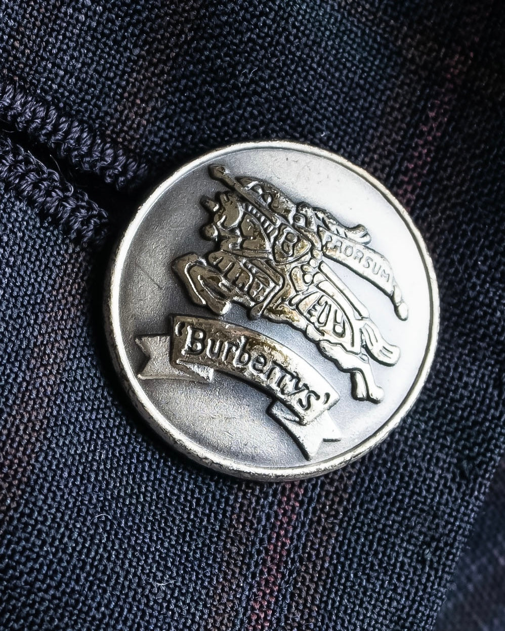 "BURBERRYS" Micro check pattern metal button blazer
