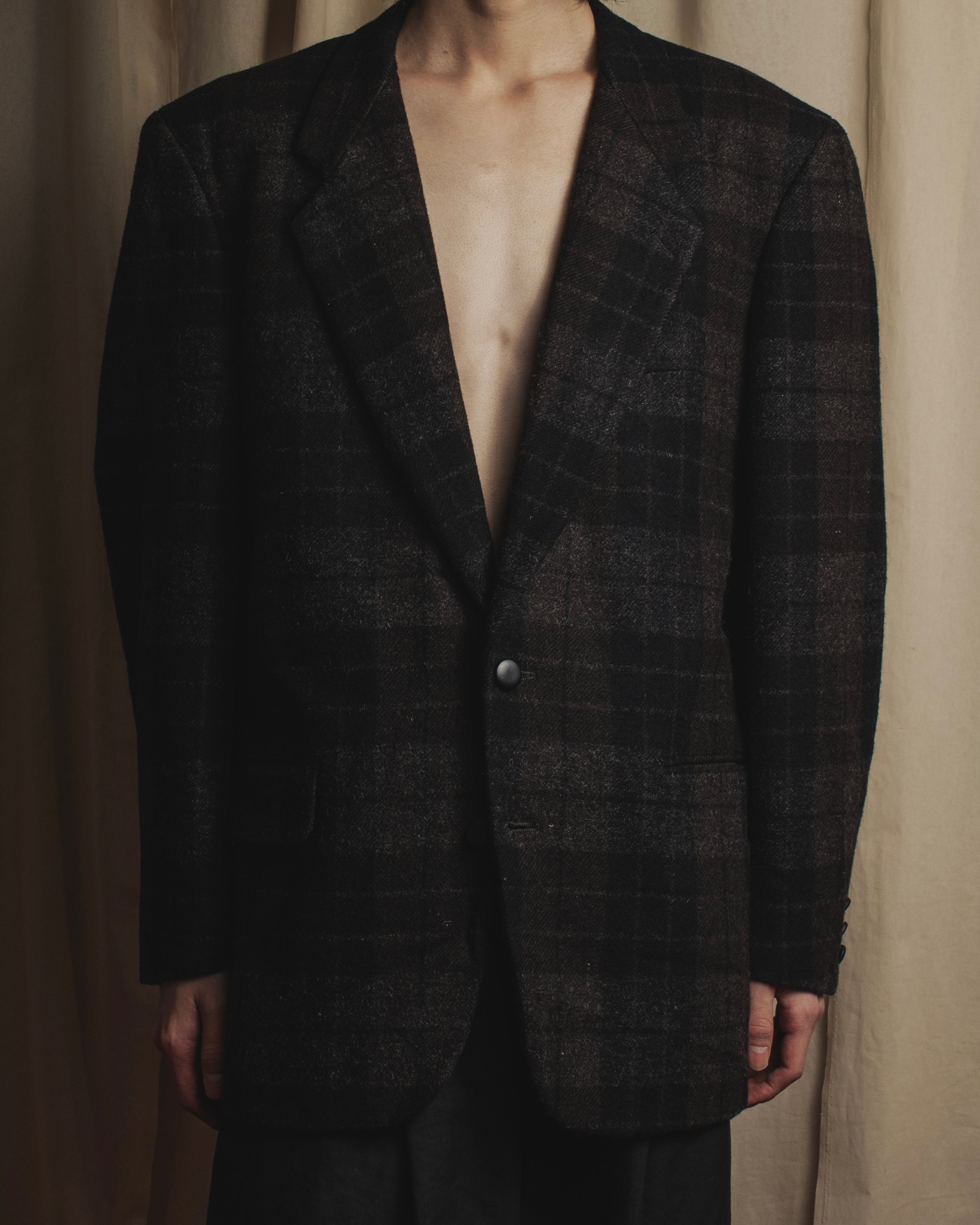 Chaqueta a cuadros de corte recto de la colección 88AW de COMME des GARÇONS HOMME