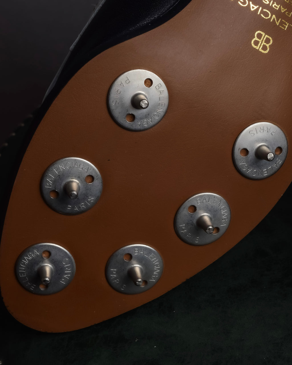 "BALENCIAGA" Two-tone fringe design leather golf shoes