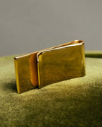 "Christian Dior" 70's-90's Gold tone striped inlay money clip