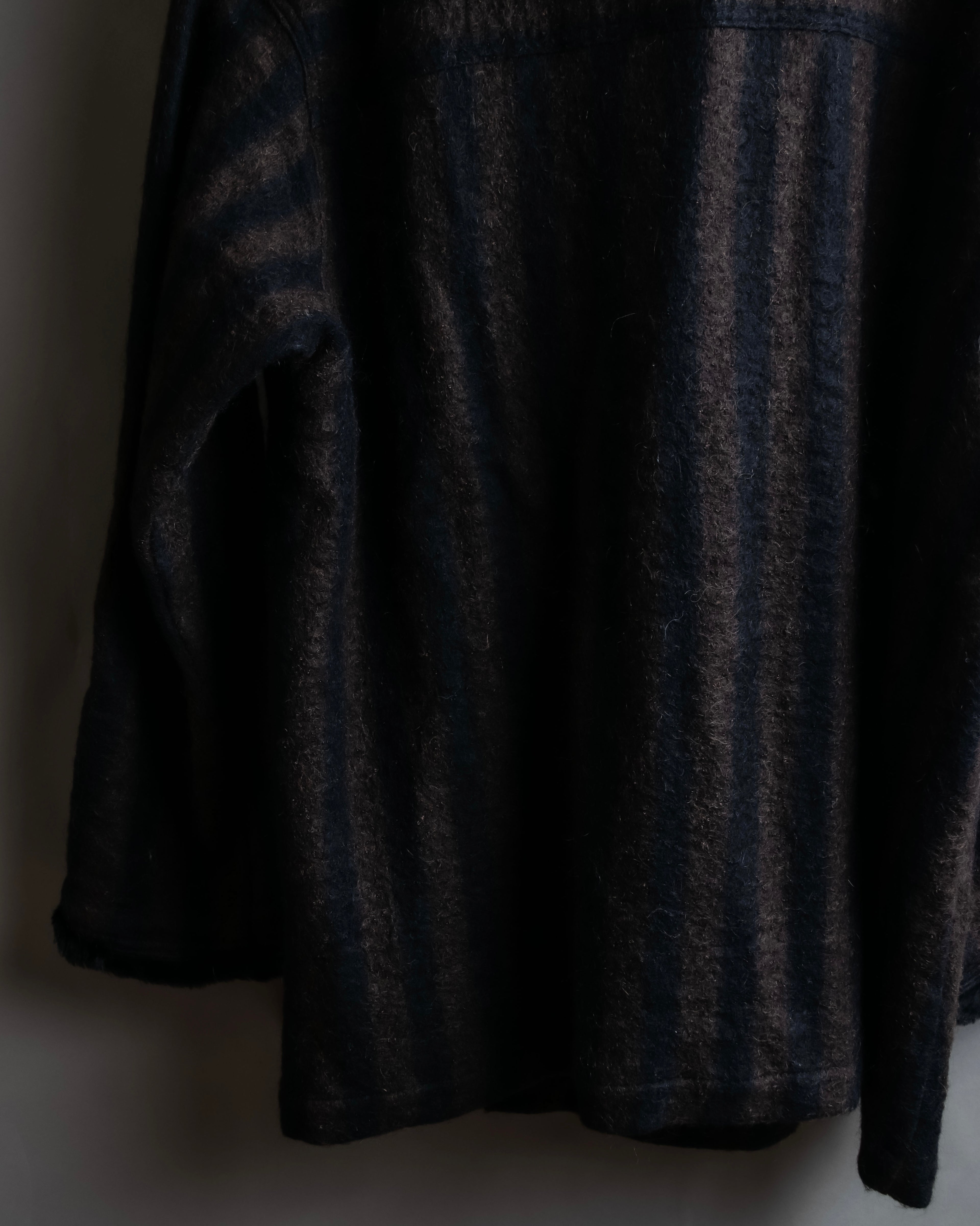 "FENDI" Pecan stripe pattern A-line silhouette coat