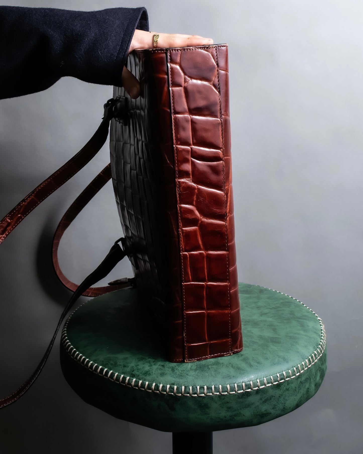 “Jean Paul Gautier” Crocodile-embossed business bag