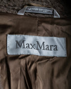 "Max Mara" Alpaca mix brown stand collar long coat