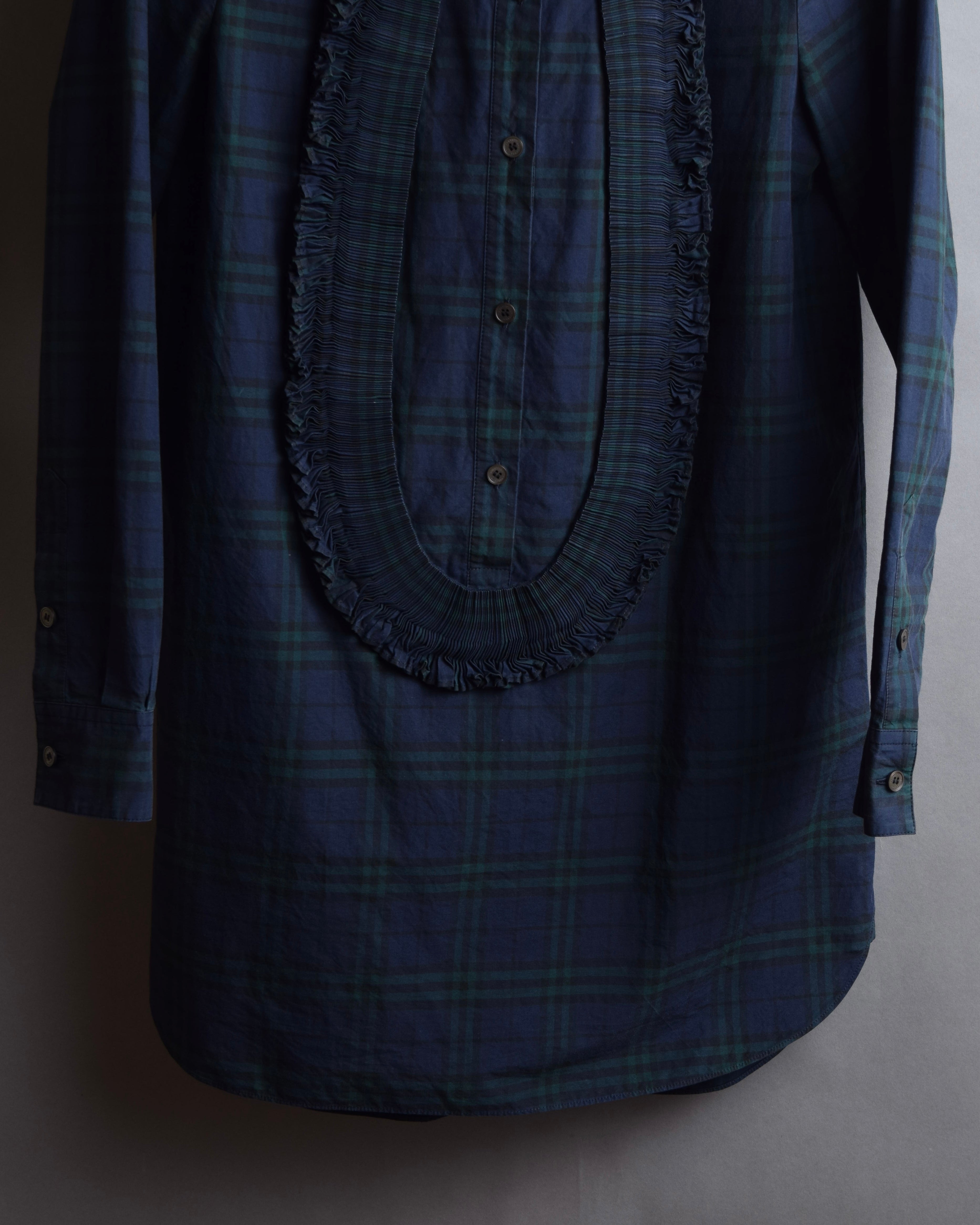 "BURBERRY" Tartan check pattern frill shirt