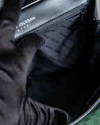 "Charles Jourdan" Logo half-moon metal plate design leather hand bag