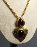 "YVES SAINT LAURENT" Vintage drop motif gold chain necklace