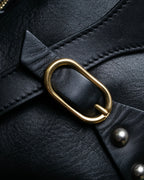 "CELINE" Various studs horizontal leather 2way bag