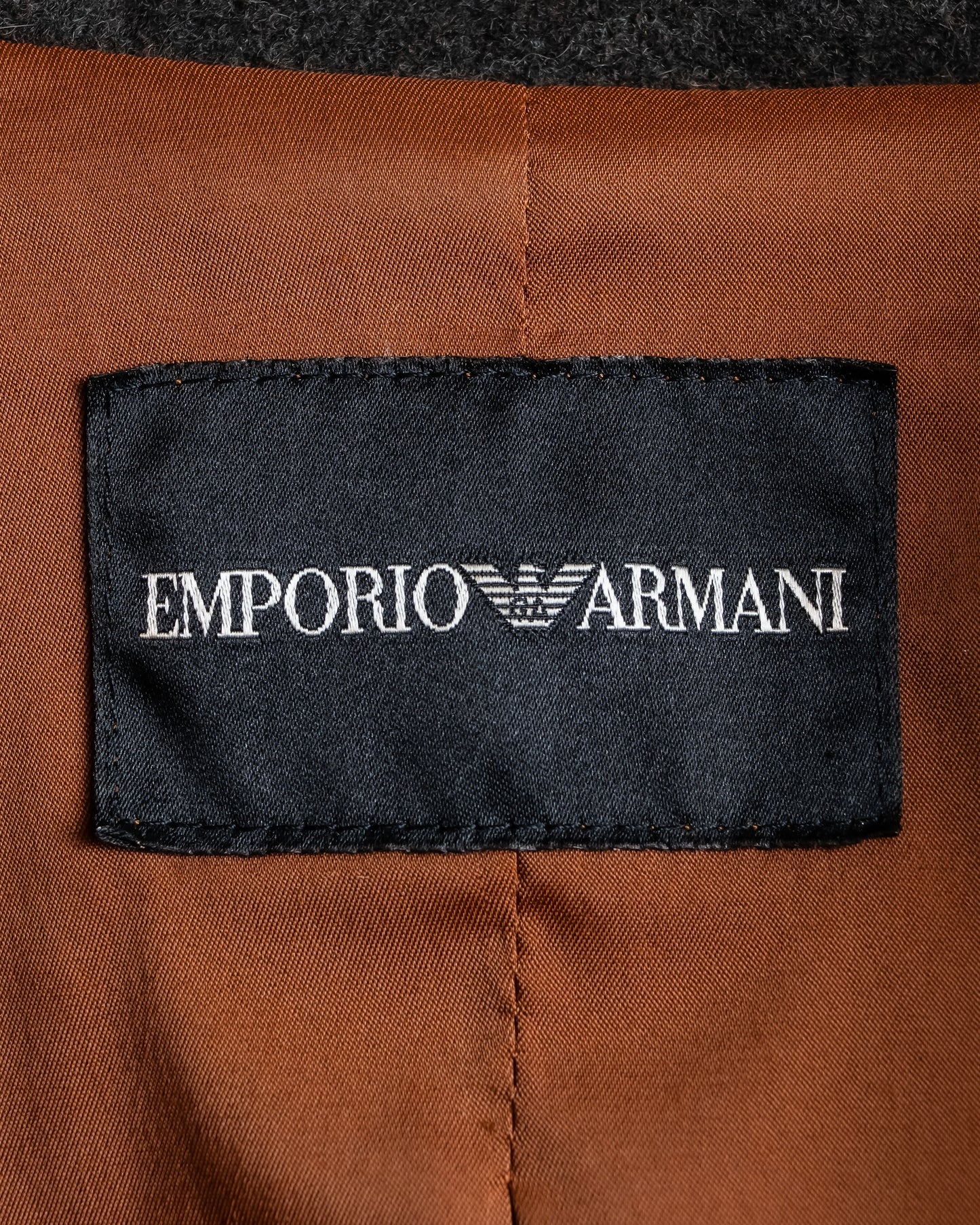 "EMPORIO ARMANI"  Quilted design brown color leather jacket