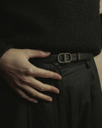 "Christian Dior" Logo buckle slim leather belt
