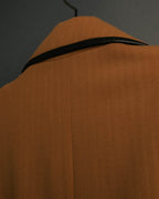 -SPECIAL- "CELINE" 80's-90's Black piped wool tailored jacket