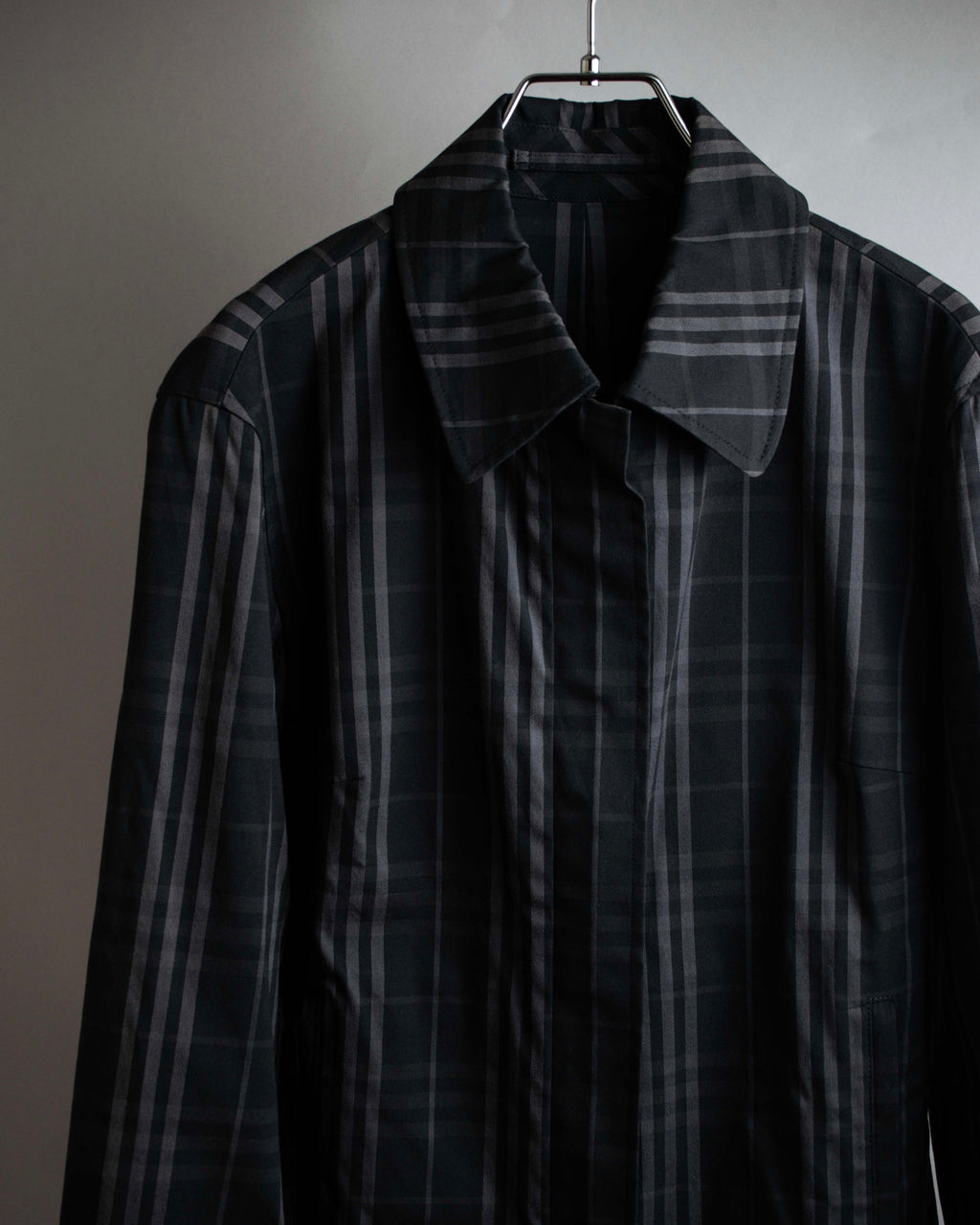 "BURBERRY" Combination leather design check pattern one-shoulder bag