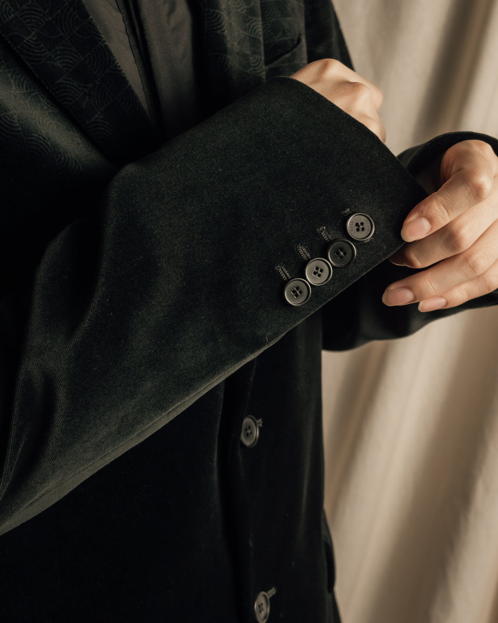 "LOUIS VUITTON" Geometric pattern velvet tailored jacket