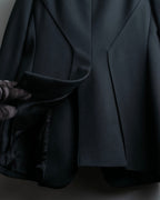 "GIORGIO ARMANI" Riders detail leather switching jacket