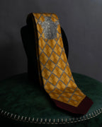 "GIANFRANCO FERRE" Ornamental yellow silk necktie