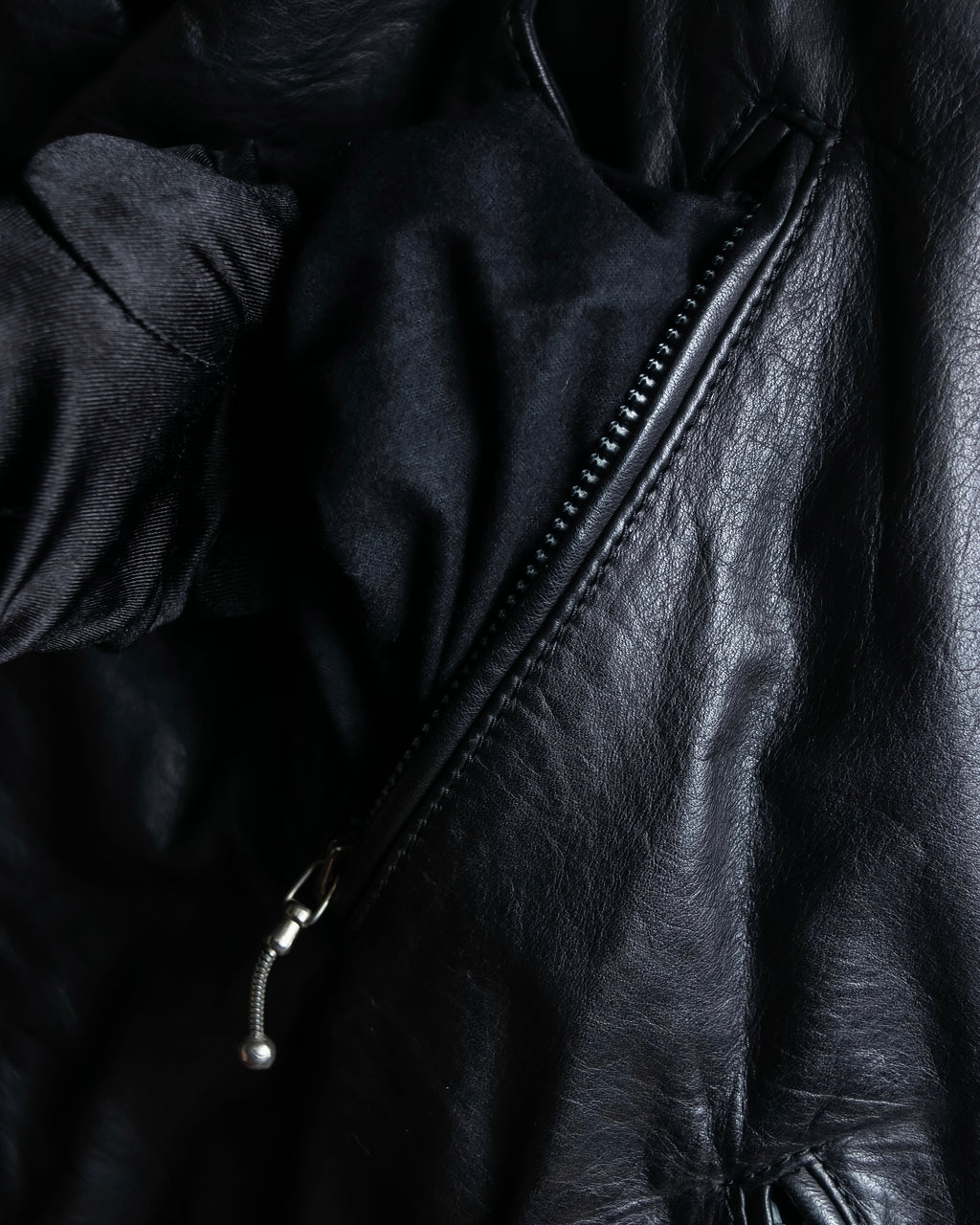 "MOSCHINO" Box silhouette leather double rider jacket