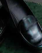 "BOTTEGA VENETA" Gradient emerald color leather loafers