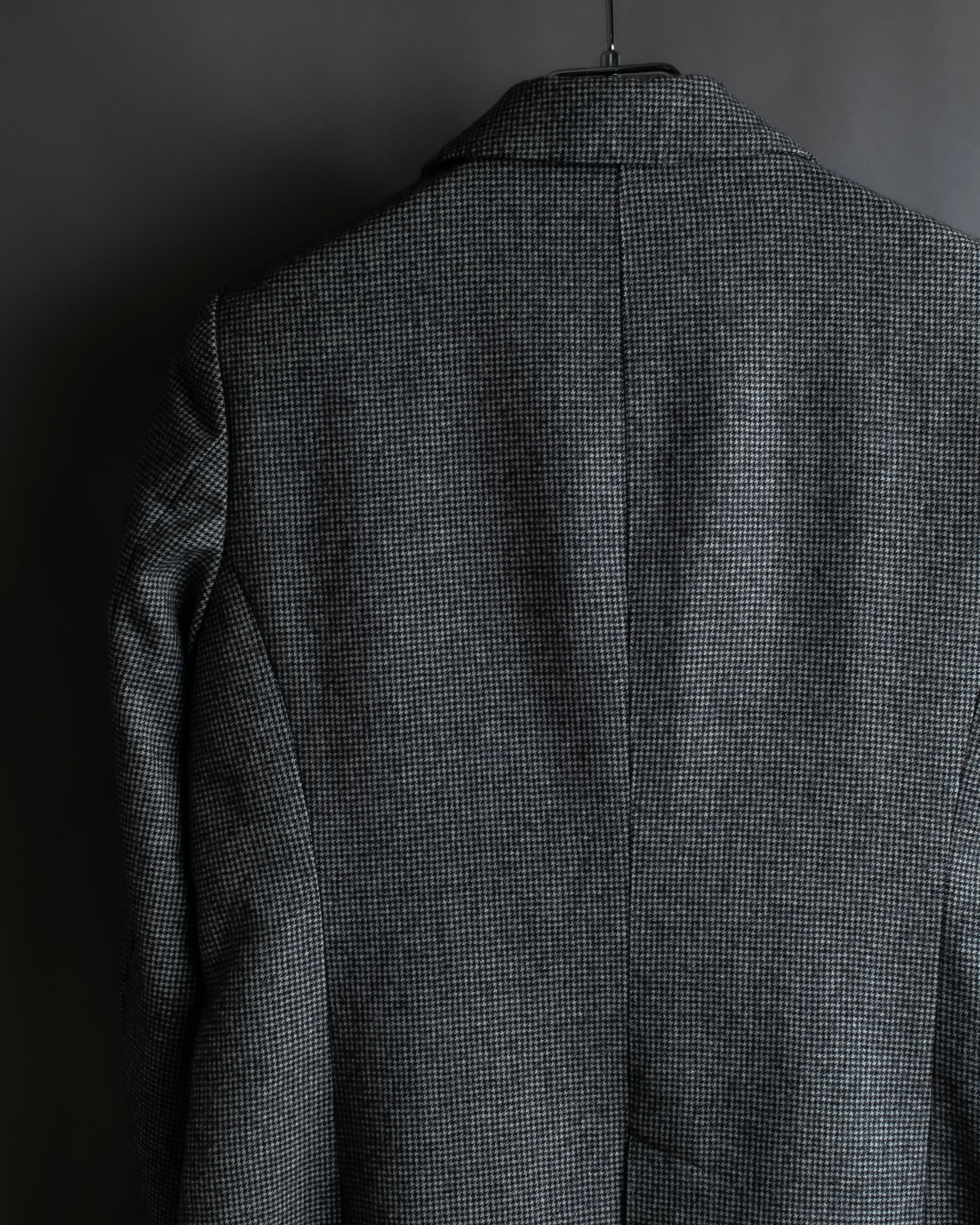 "Whim Gazette" Houndstooth pattern shaped tailored jacket