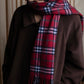 "BURBERRYS" 100% cashmere traditional check pattern fringe design muffler