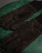 –SPECIAL– “HERMES” 80’s-90’s Cashmere lined suede driving gloves