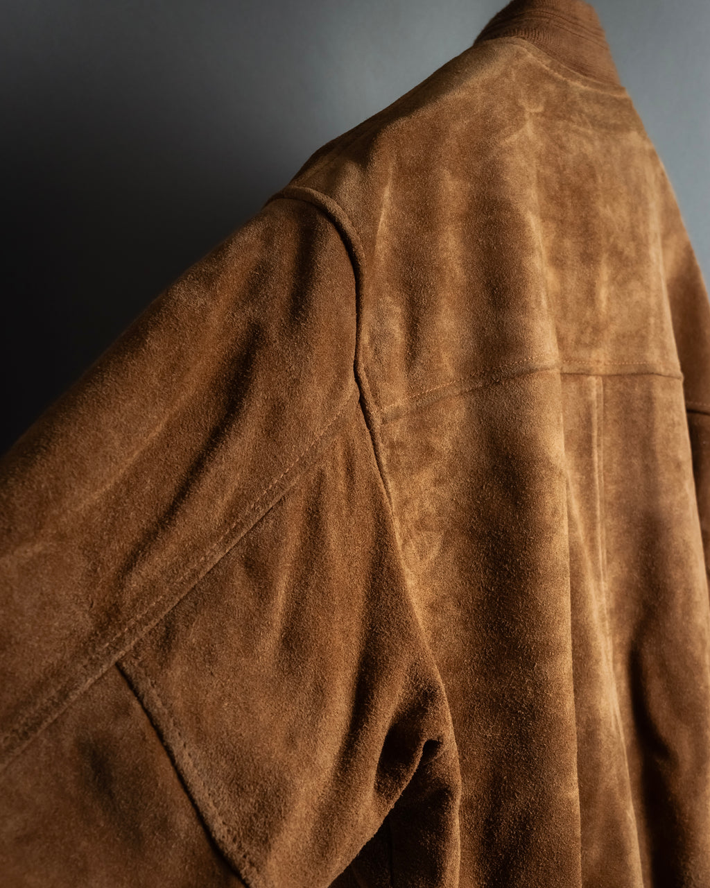 "SEAHOP" Ribbed design suede leather blouson