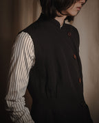 "GIORGIO ARMANI" Early 90s rayon linen asymmetric gilet