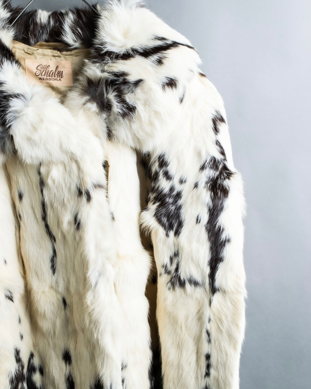 Vintage 100% real rabbit fur long coat