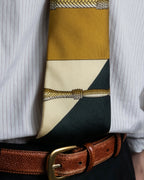 "HERMES" Horse harness motif silk neck tie